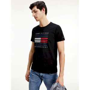 Tommy Hilfiger pánské černé tričko Corp - L (BDS)